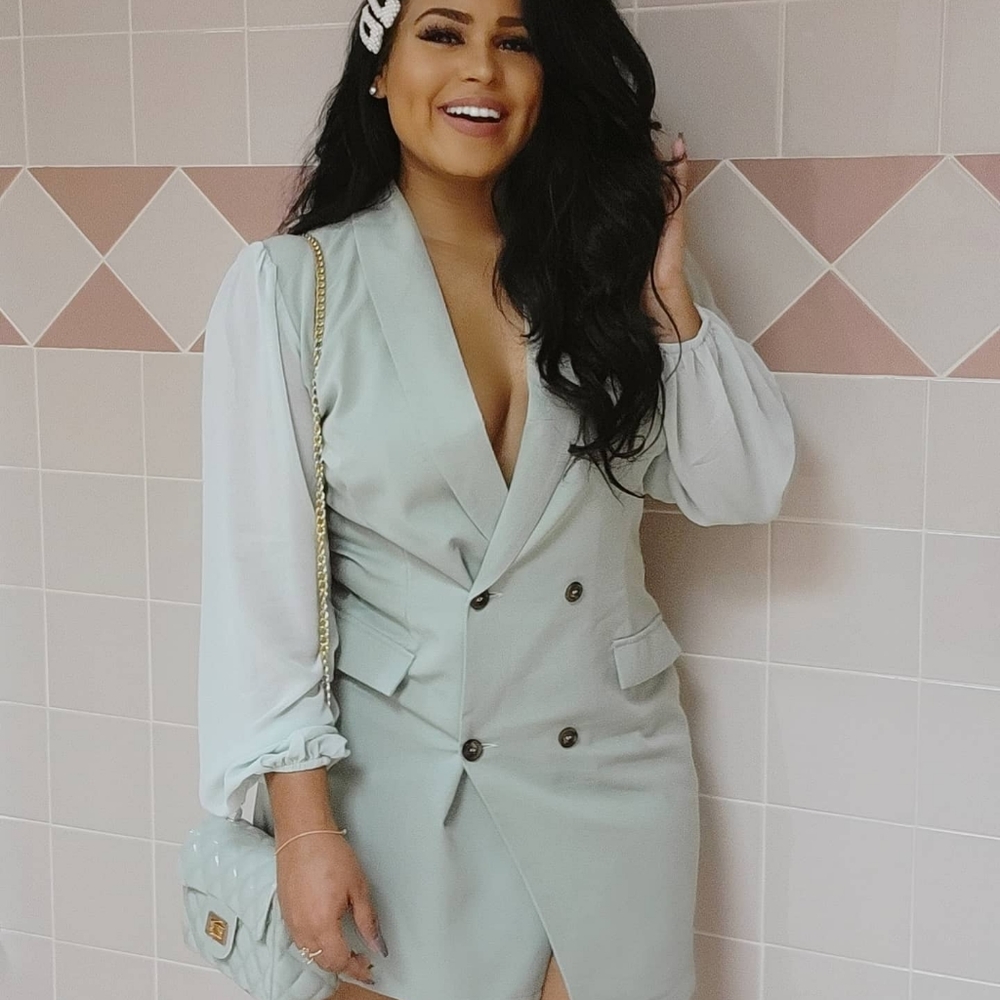 Mint Green Blazer Dress